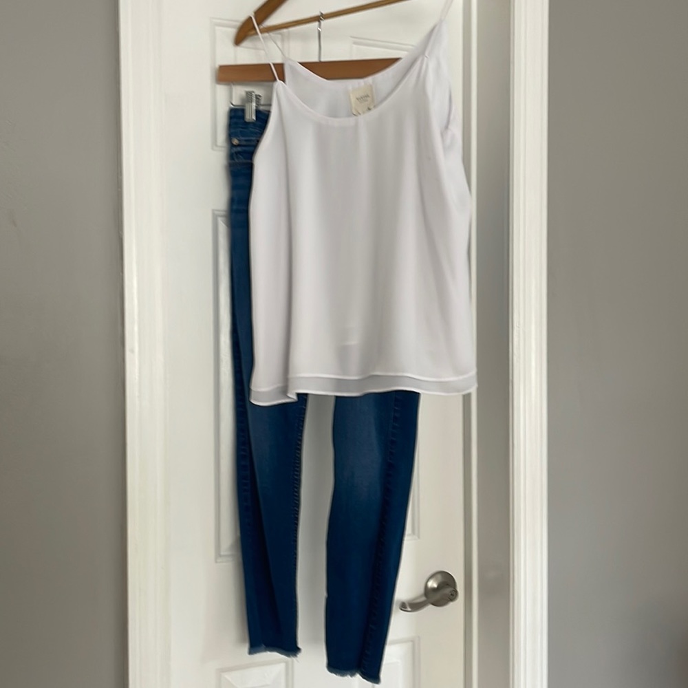 White silk blouse flows nicely